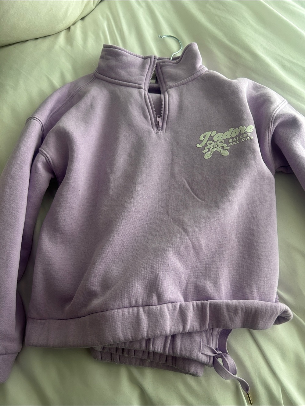 Cotton On Kids Lavender Purple Half-Zip Sweatshirt Set